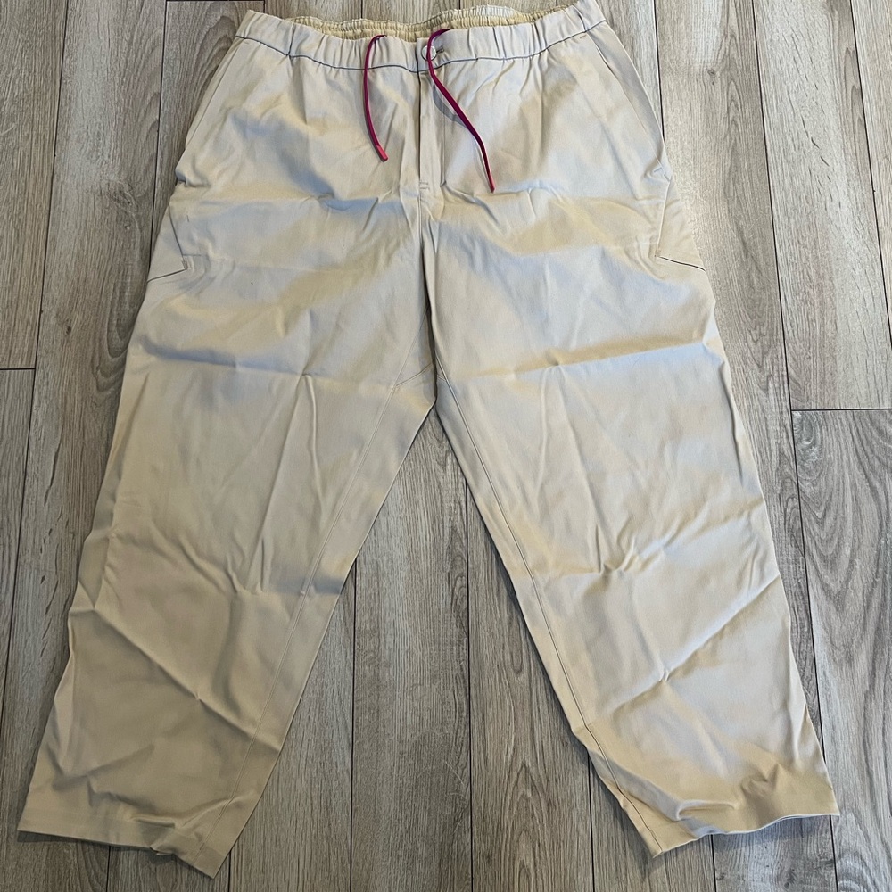 lululemon athletica Tan Joggers with Red Drawstring